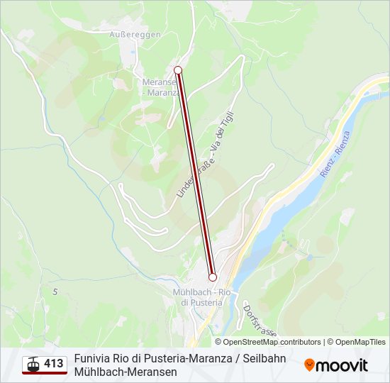 Percorso linea funivia 413