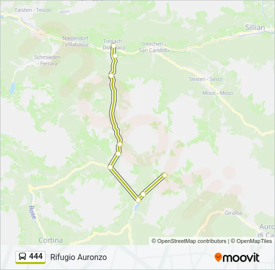 444 Bus Line Map