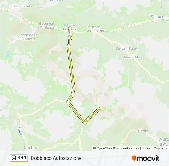 444 Bus Line Map