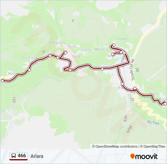 466 Bus Line Map