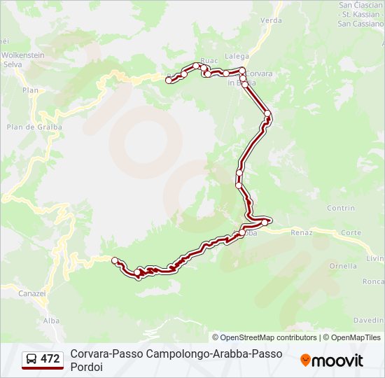 Percorso linea bus 472