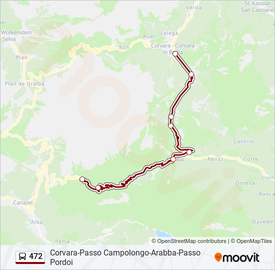 Percorso linea bus 472