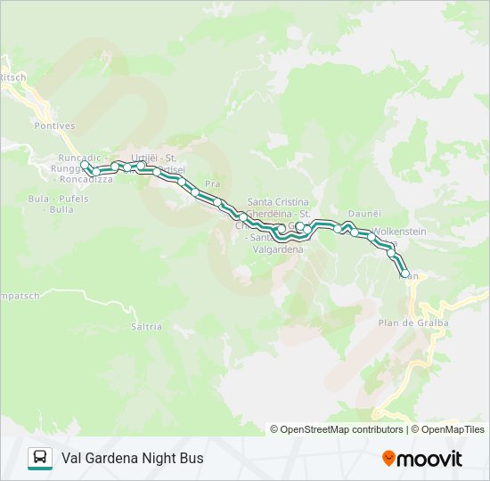 Percorso linea bus NIGHTBUS