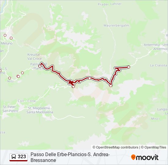 Percorso linea bus 323