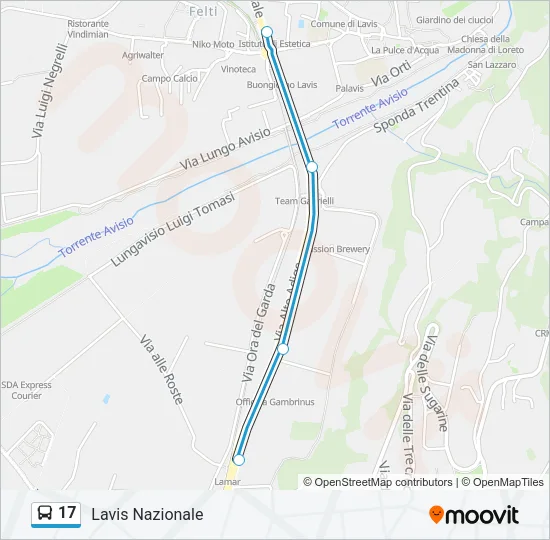 17 Bus Line Map