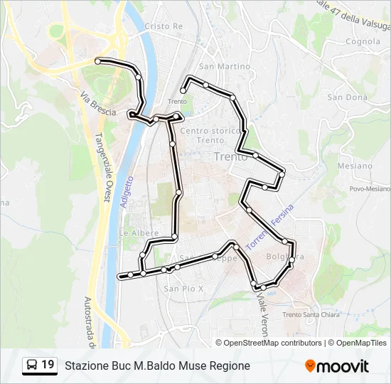 19 Bus Line Map