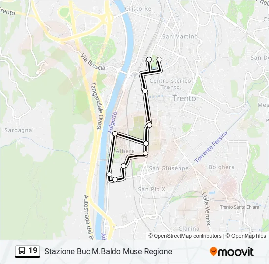 19 Bus Line Map