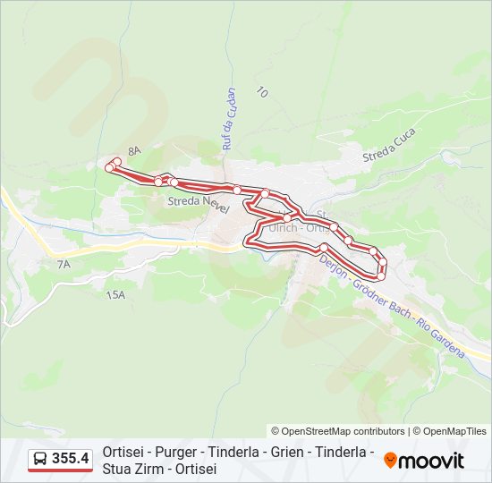 Percorso linea bus 355.4