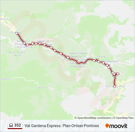 352 Bus Line Map