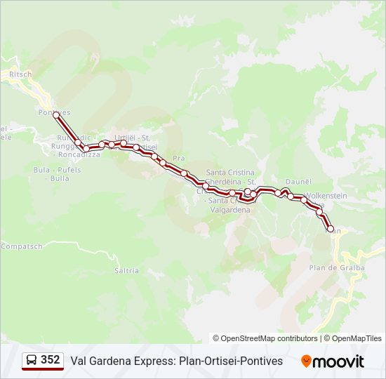 Percorso linea bus 352