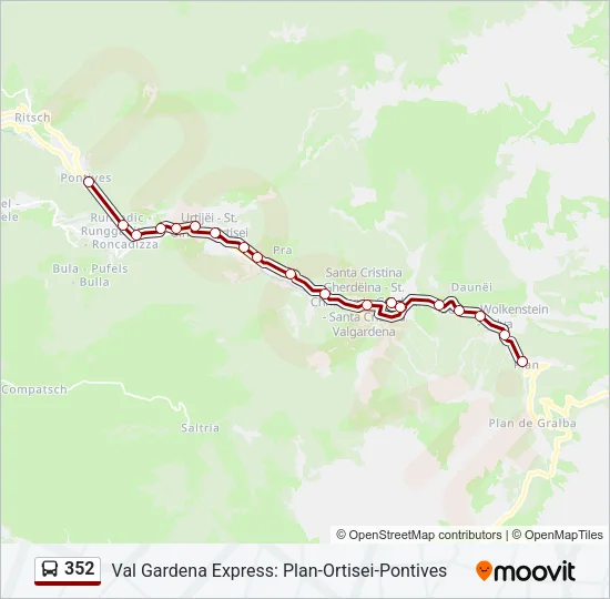 352 Bus Line Map