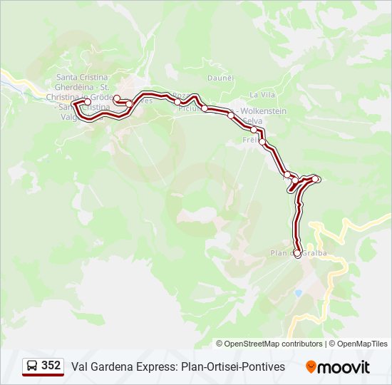 Percorso linea bus 352