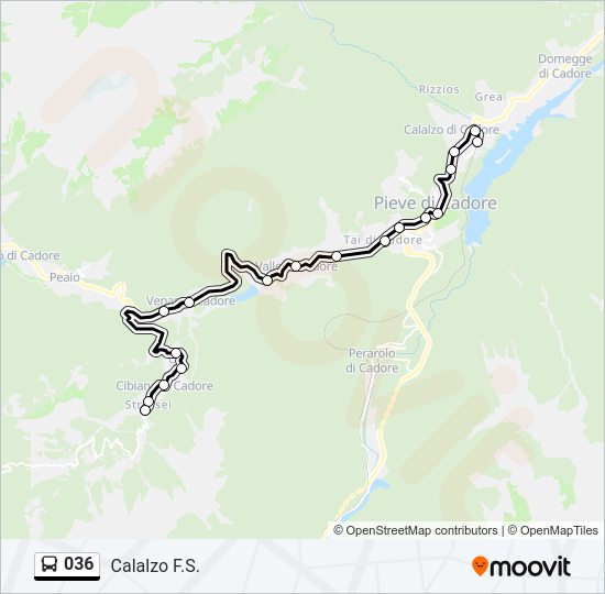 036 bus Line Map