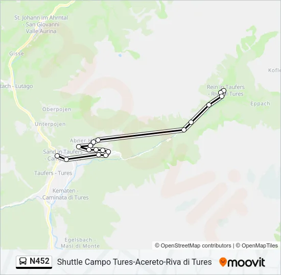 N452 Bus Line Map