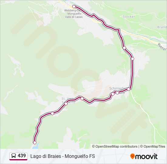 Percorso linea bus 439