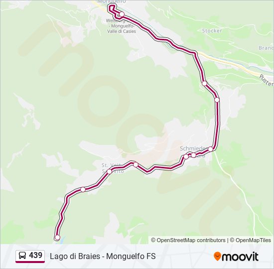 Percorso linea bus 439