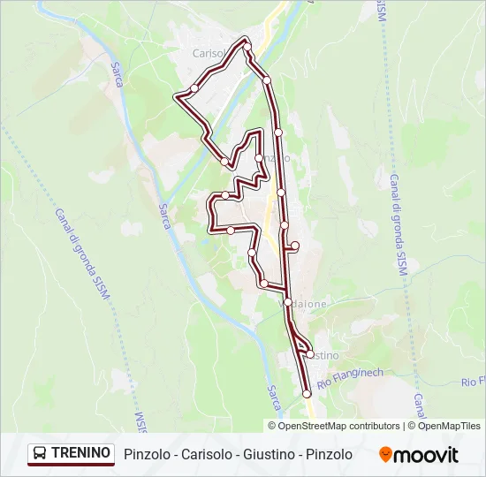 TRENINO Bus Line Map