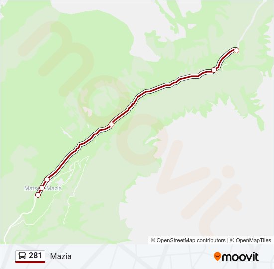 Percorso linea bus 281
