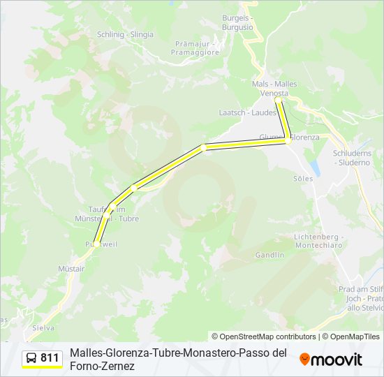 Percorso linea bus 811