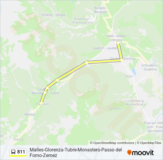 Percorso linea bus 811