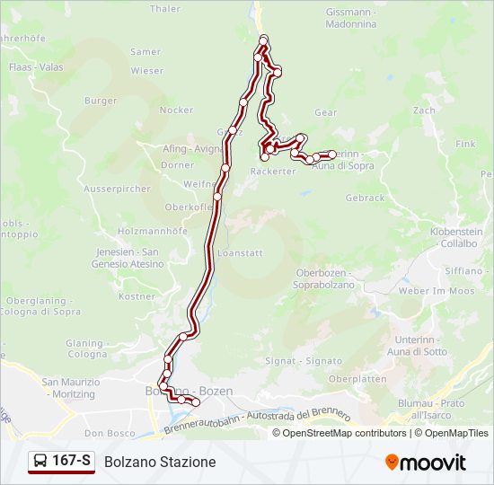 Percorso linea  167-S