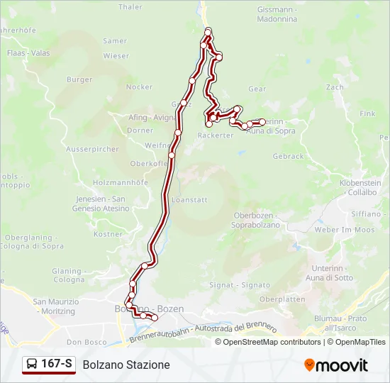 167-S Bus Line Map