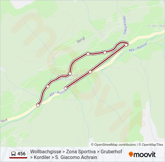 Percorso linea bus 456