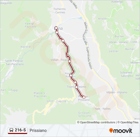 Percorso linea  216-S