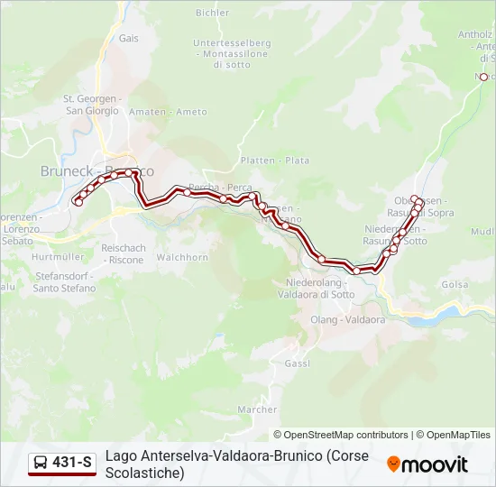 431-S Bus Line Map