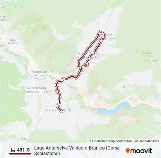 431-S Bus Line Map