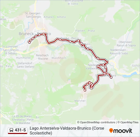 431-S Bus Line Map