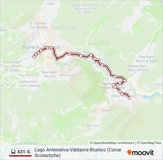 431-S Bus Line Map