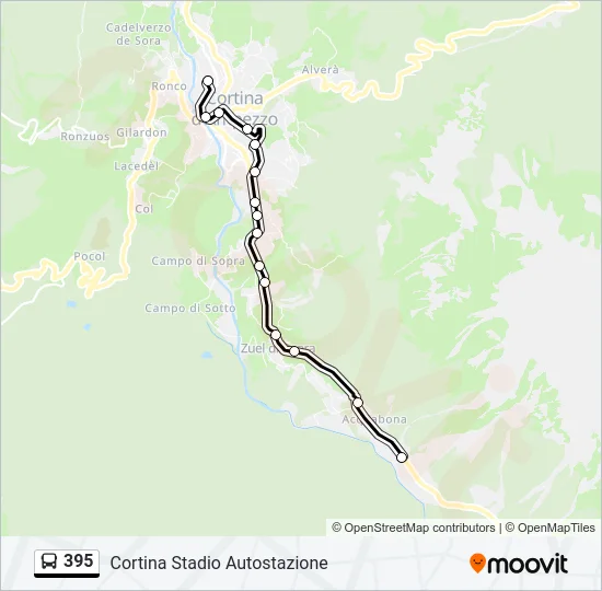 395 Bus Line Map