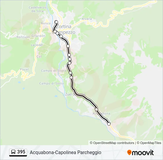 395 Bus Line Map
