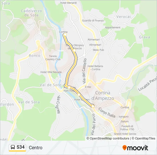 S34 Bus Line Map