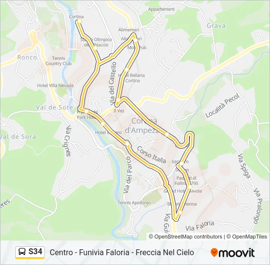 S34 Bus Line Map
