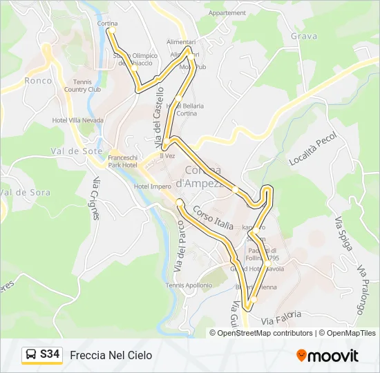 S34 Bus Line Map