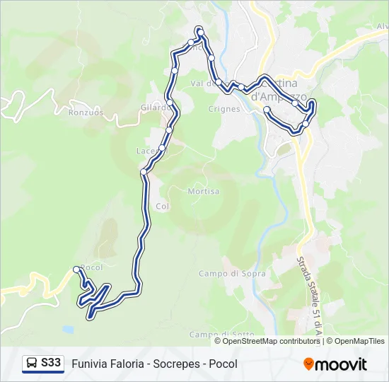 S33 Bus Line Map