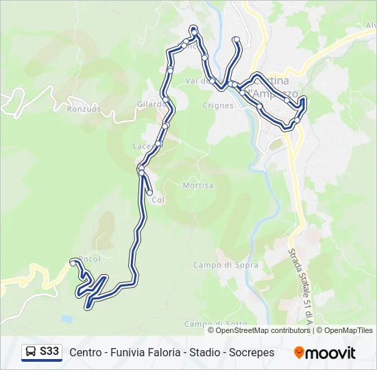 S33 Bus Line Map