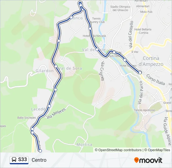 S33 Bus Line Map