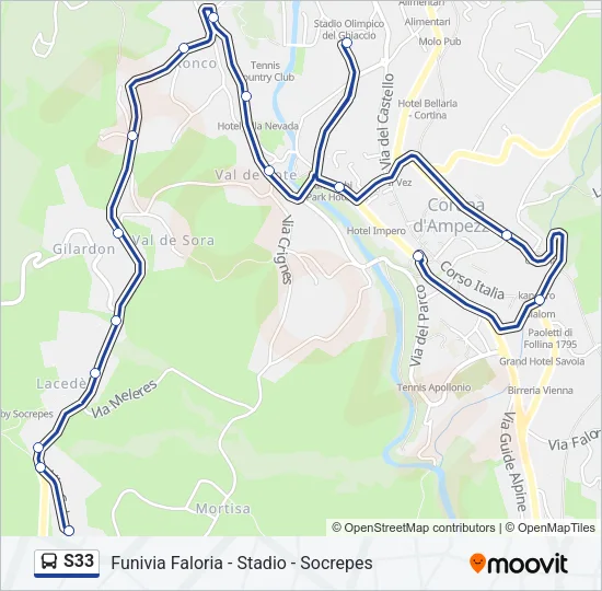 S33 Bus Line Map