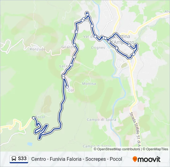 S33 Bus Line Map