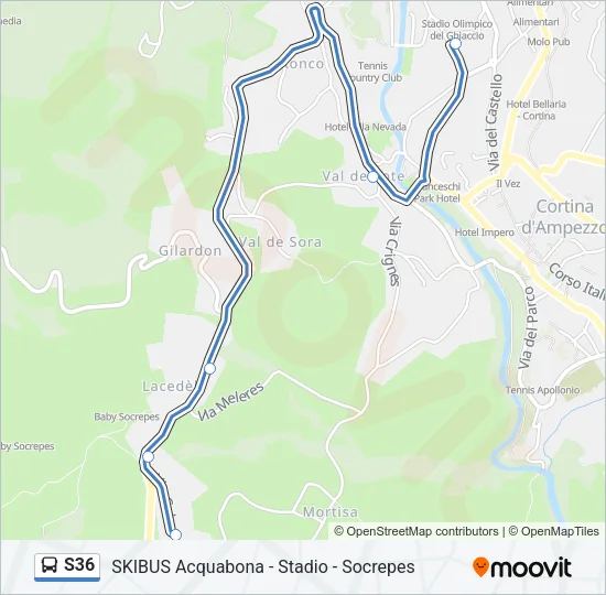 S36 Bus Line Map