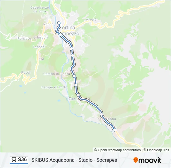 S36 Bus Line Map