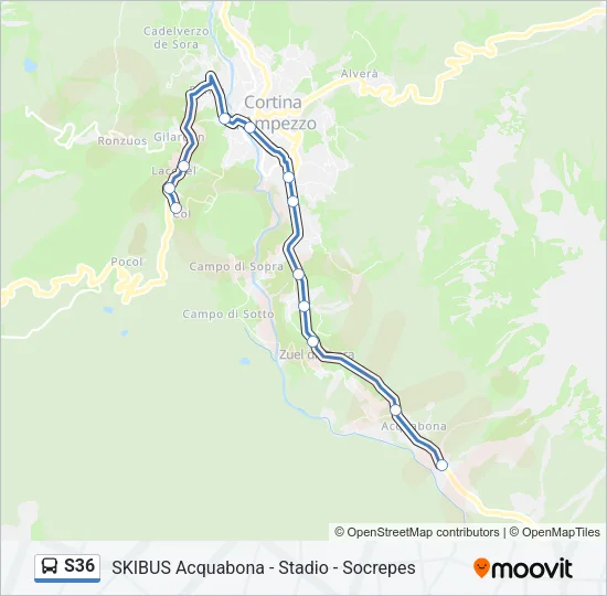S36 Bus Line Map