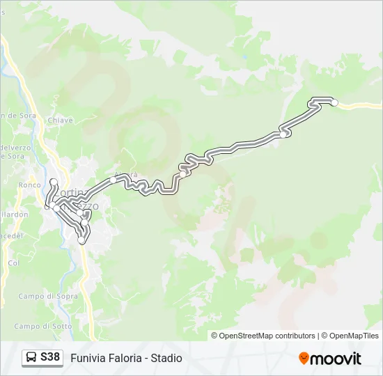 S38 Bus Line Map