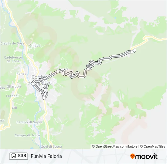 S38 Bus Line Map