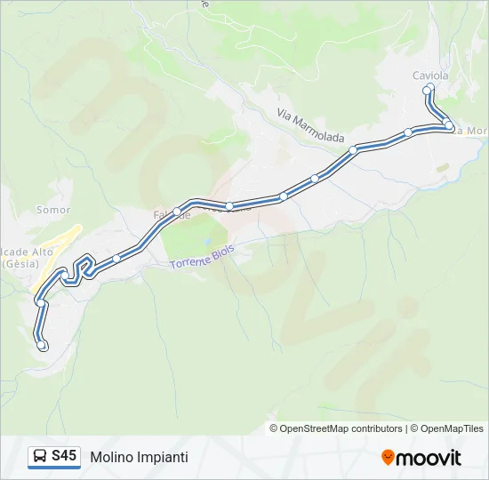 S45 Bus Line Map