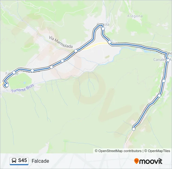 S45 Bus Line Map
