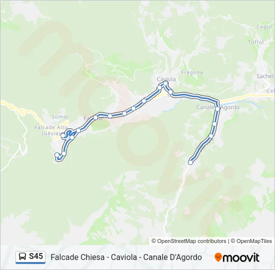 S45 Bus Line Map